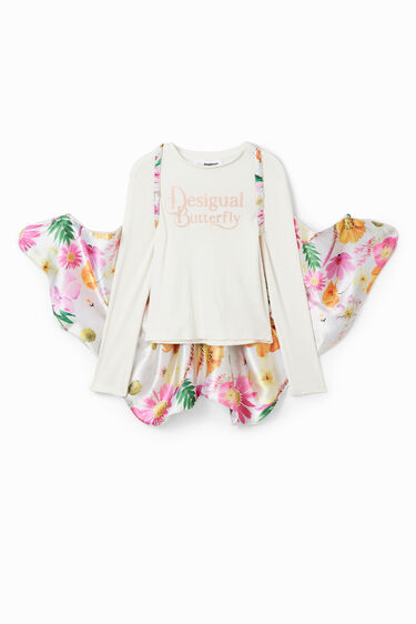 Ribbed butterfly wings T-shirt | Desigual