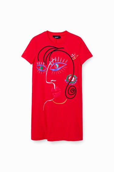 Vestido camiseta cara arty | Desigual