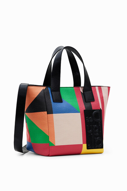 Colourful geometric shopper bag