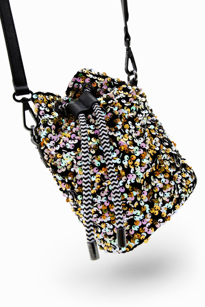 Bolso bucket pequeño lentejuelas | Desigual