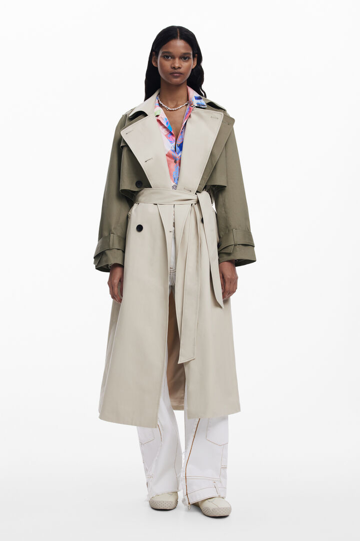 Detachable two-tone trench coat | Desigual