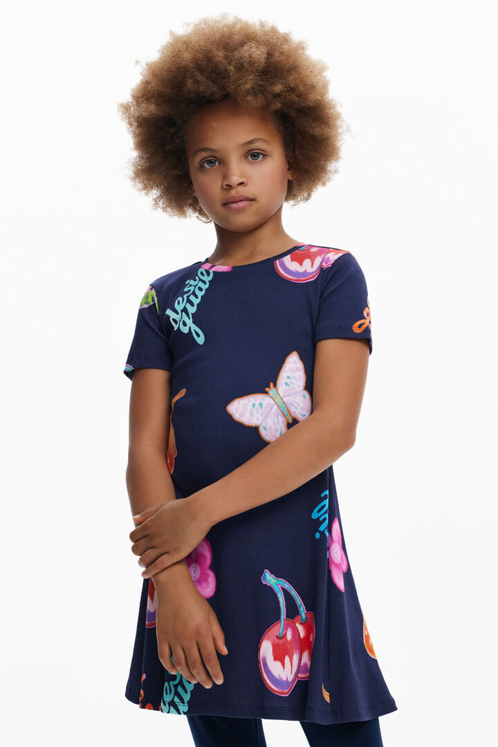 Skaterkleid mit Früchten | Desigual
