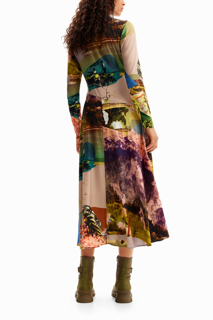 Vestido midi collage M. Christian Lacroix | Desigual