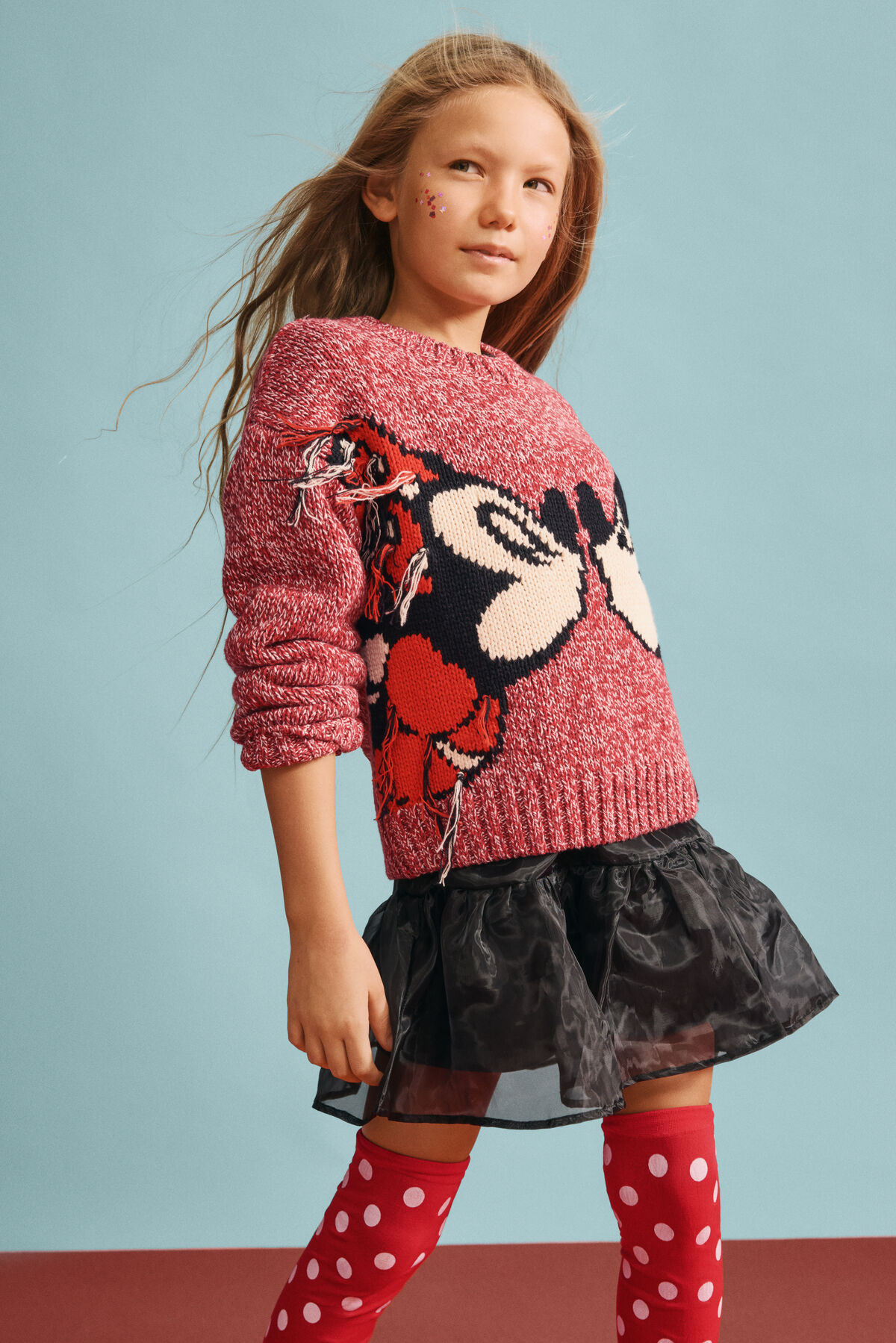 ミッキーとミニーマウス™のセーター ホワイト 少女の頃 I Desigual.com