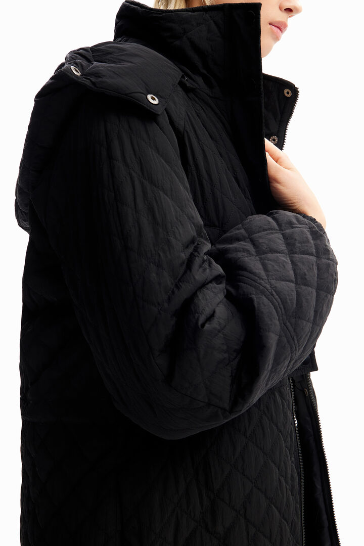Puff-sleeve quilted coat | Desigual
