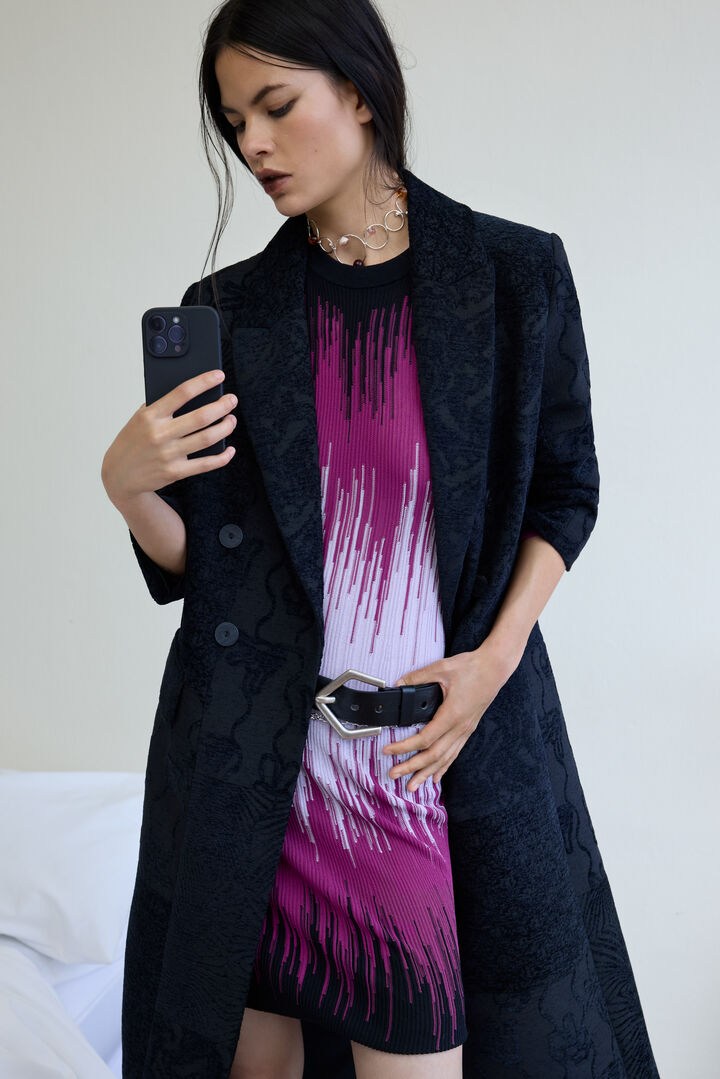 Abrigo negro textura | Desigual