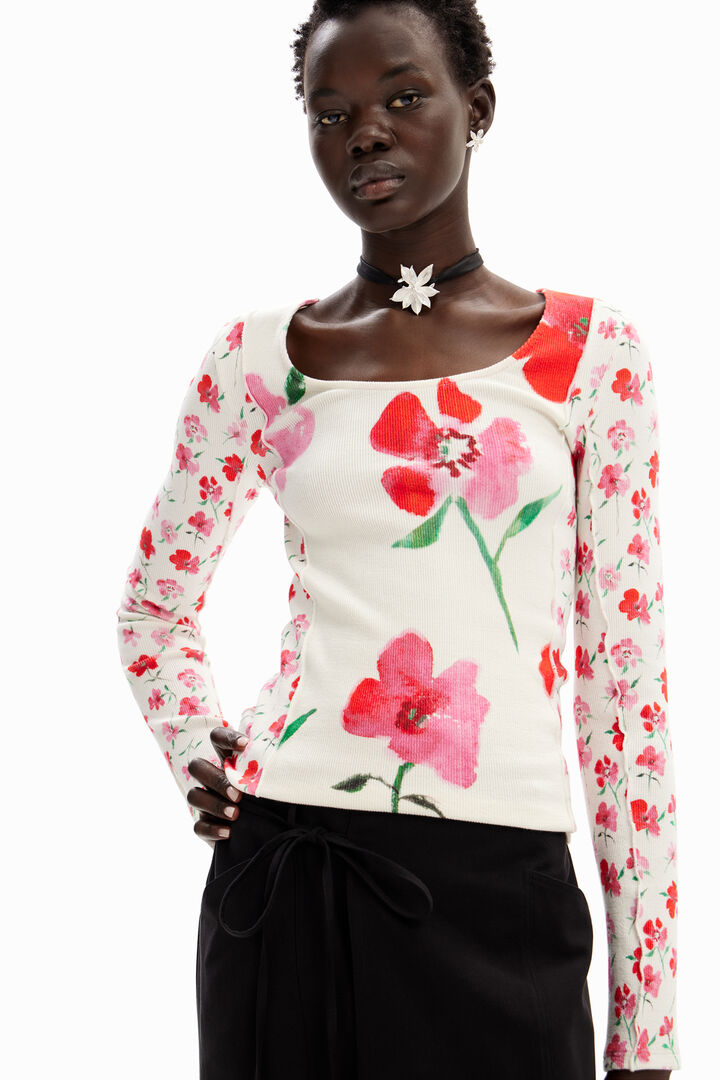 T-shirt patchwork fleurs | Desigual