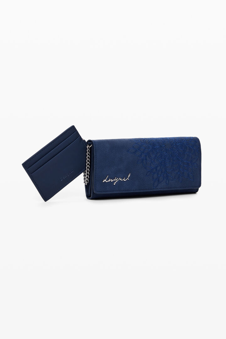 Monedero efecto piel bordados mediano | Desigual