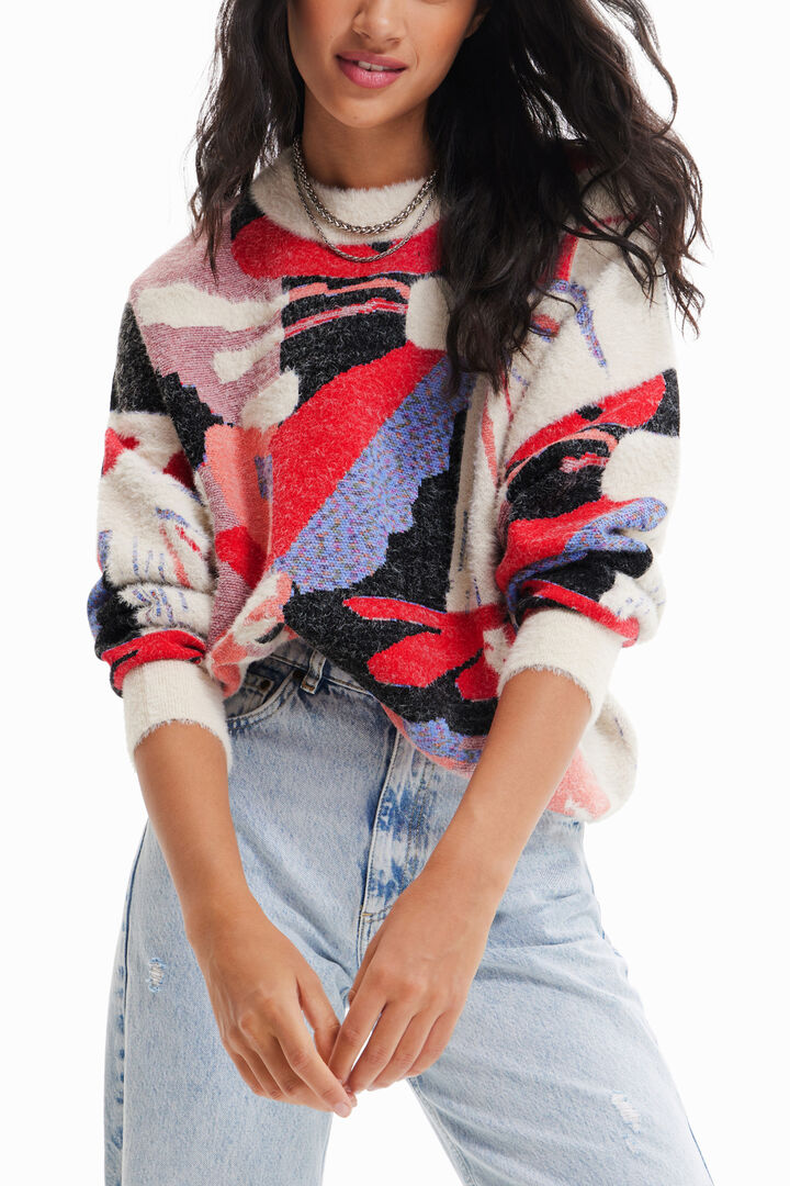 Multicoloured geometric jumper | Desigual