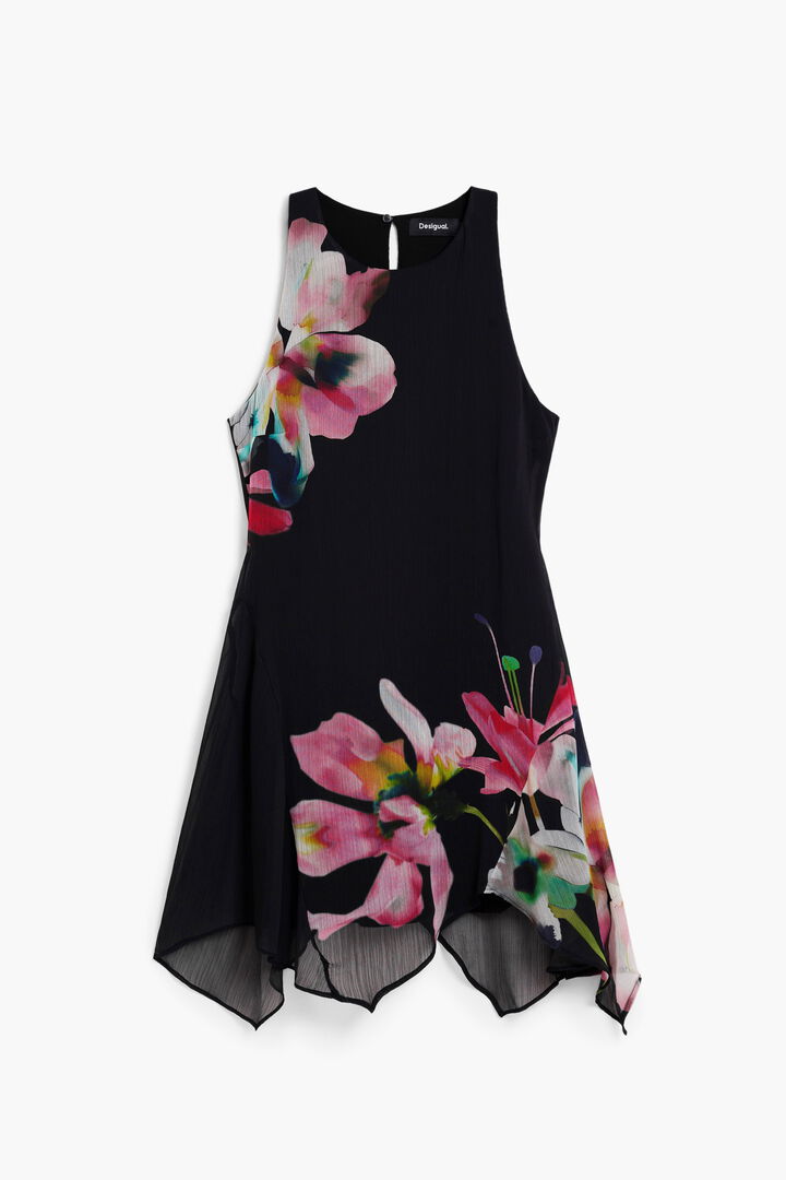 Asymmetric floral dress | Desigual