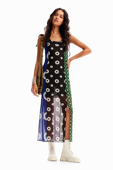 Sukienka midi bieliźniana geometryczne wzory | Desigual