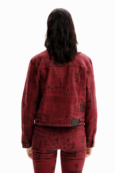 Chaqueta vaquera trucker periódico | Desigual