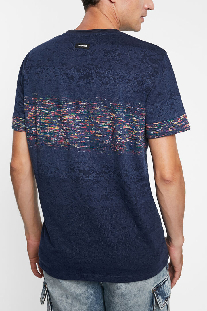 Camiseta básica cenefa jacquard | Desigual