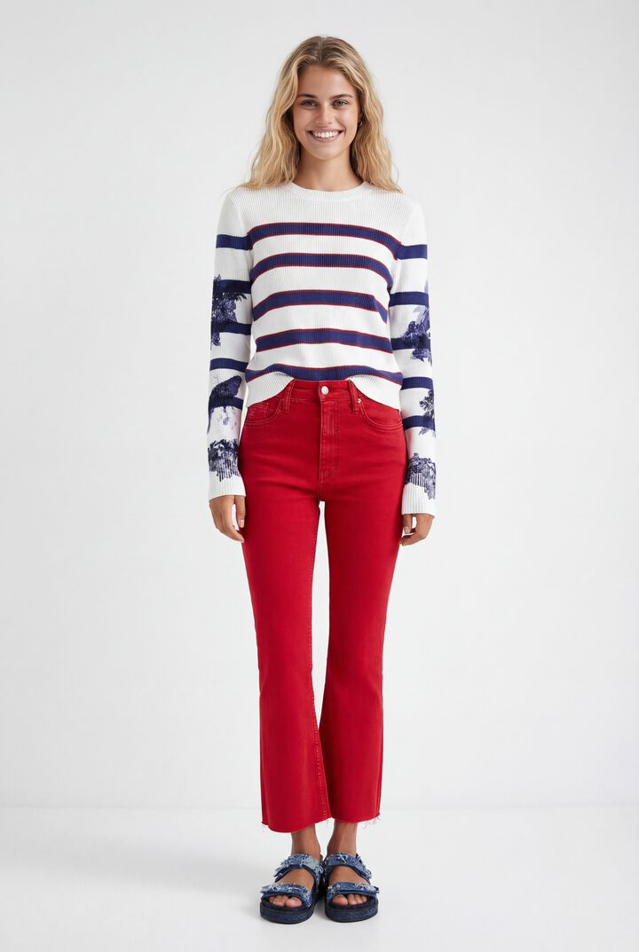 Kn&ouml;chellange Hose mit ausgestelltem Bein