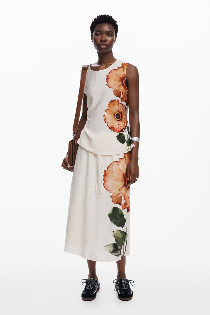Floral midi skirt