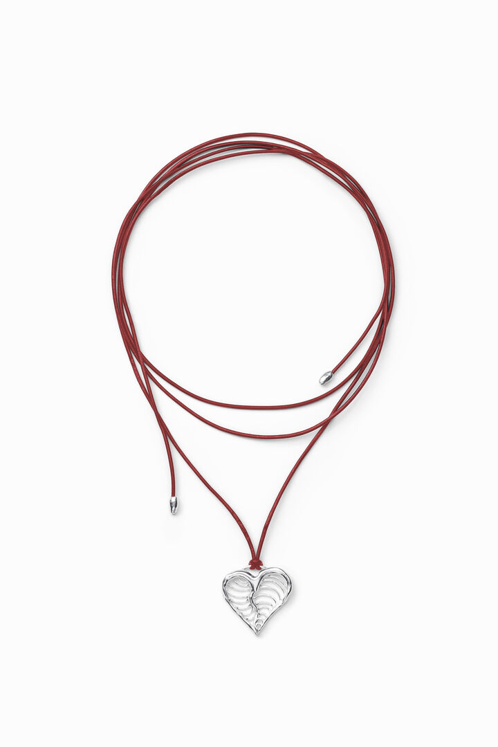 Collana cuore argento pelle Zalio | Desigual