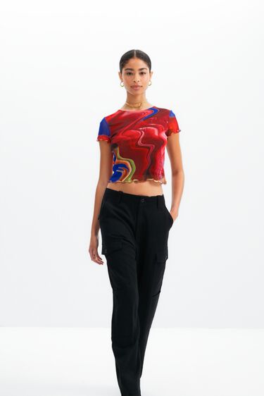 Camiseta corta tul marmoleado | Desigual