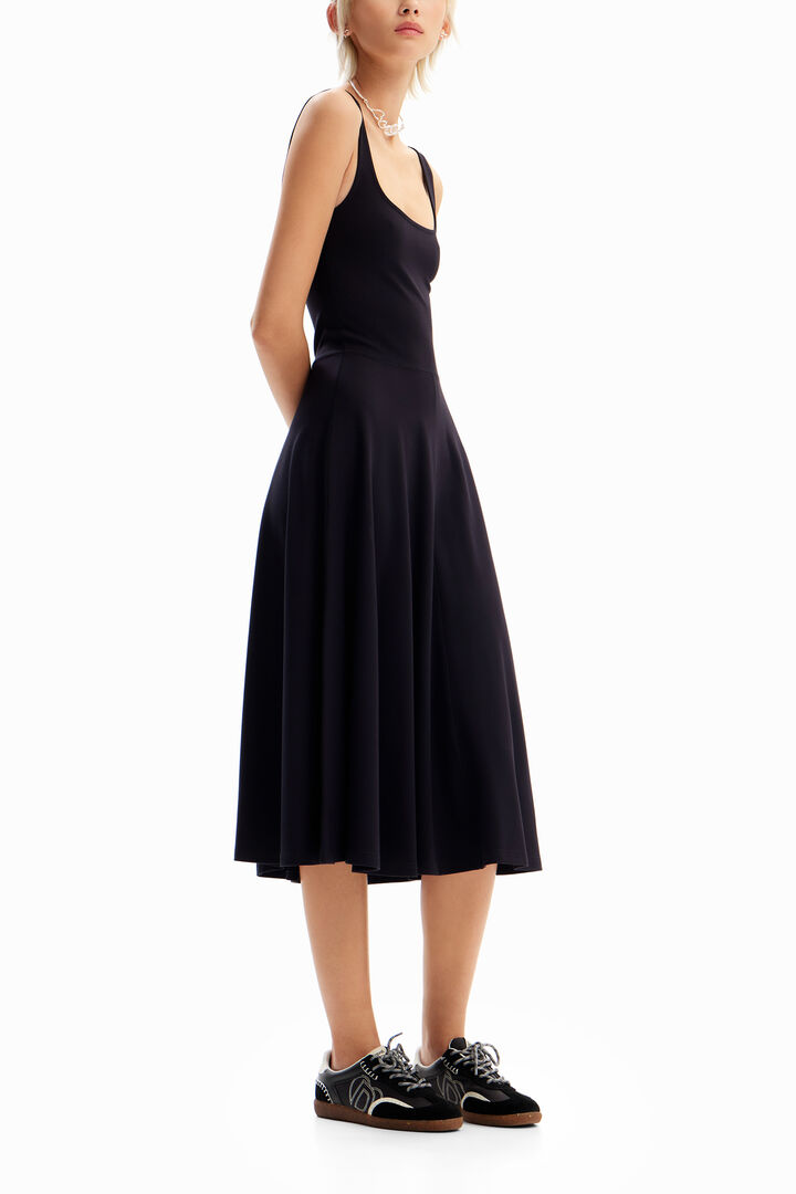 Robe midi unie bretelles | Desigual