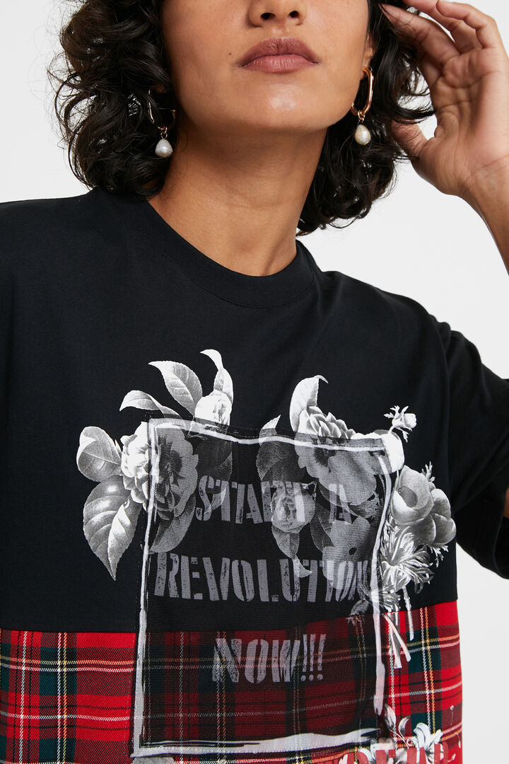 Oversize tartan T-shirt | Desigual