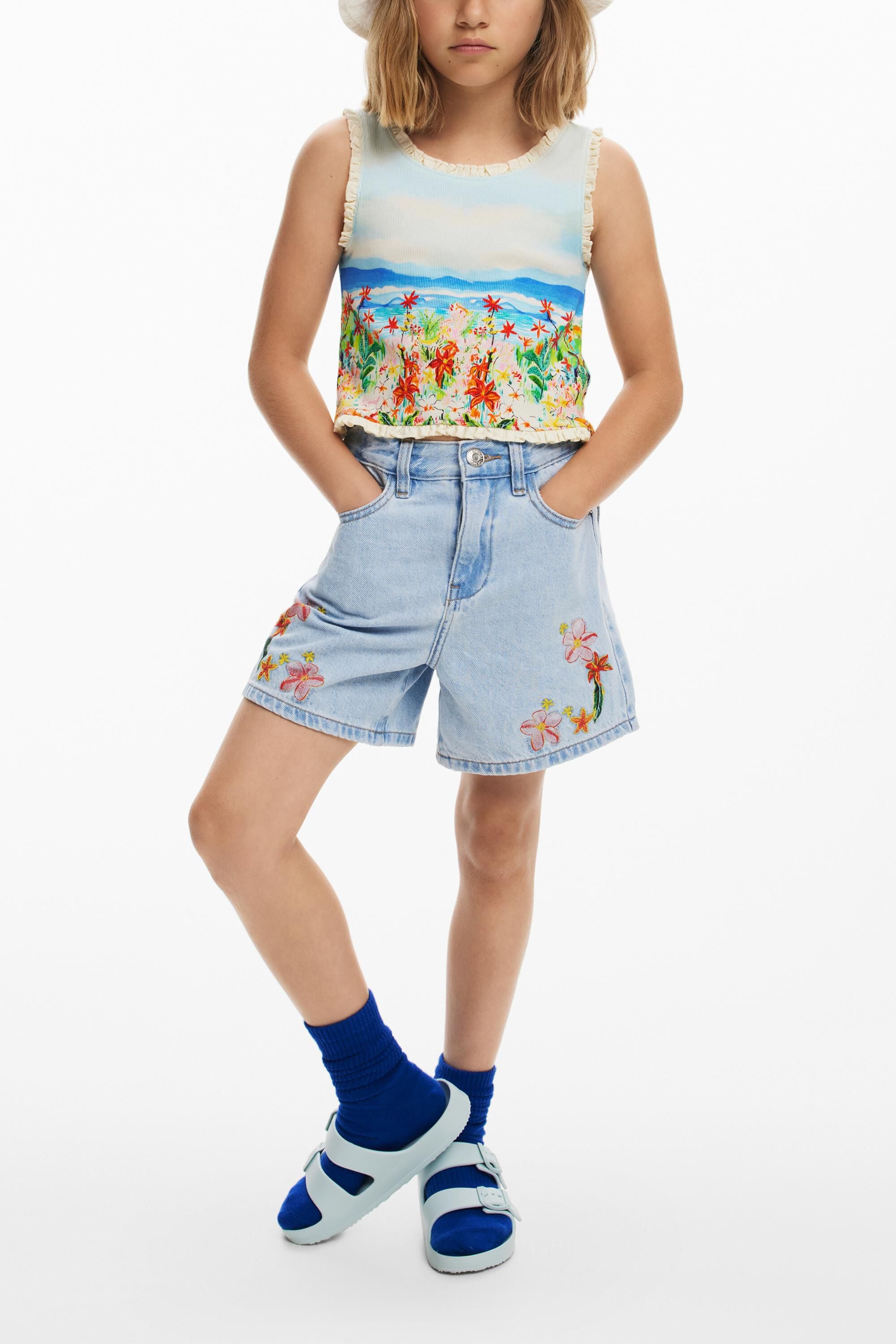 Camiseta estampado paisaje, Algodon,