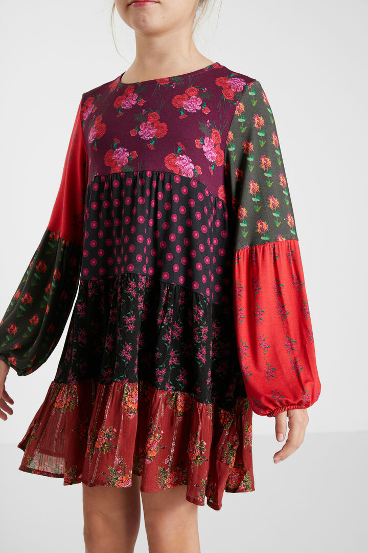 Trapeze dress patch flowers | Desigual