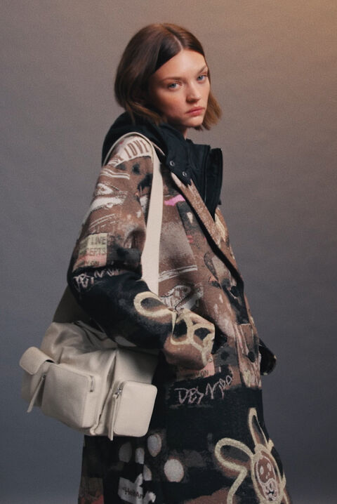 Detachable arty jacquard coat