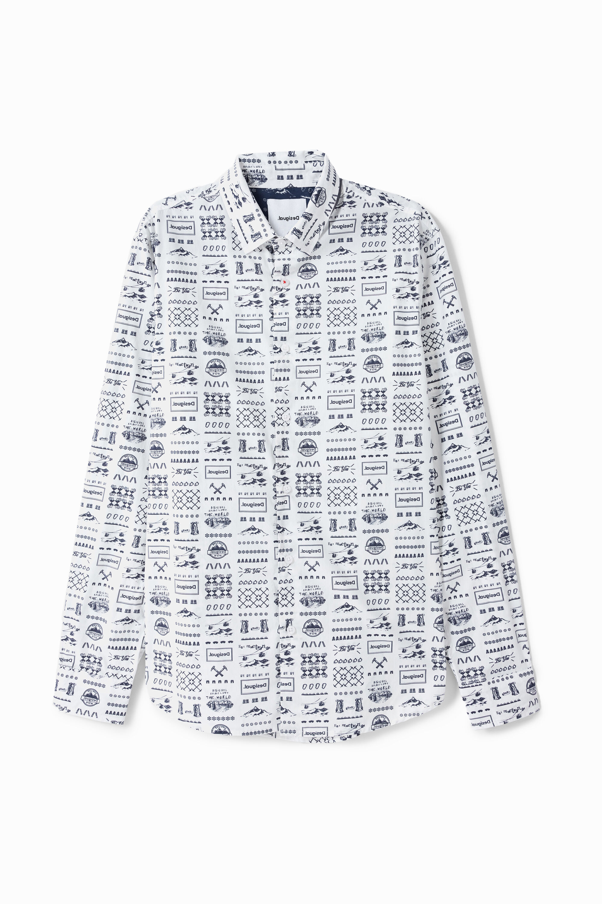 Hemd Slim Fit mit Hieroglyphen
