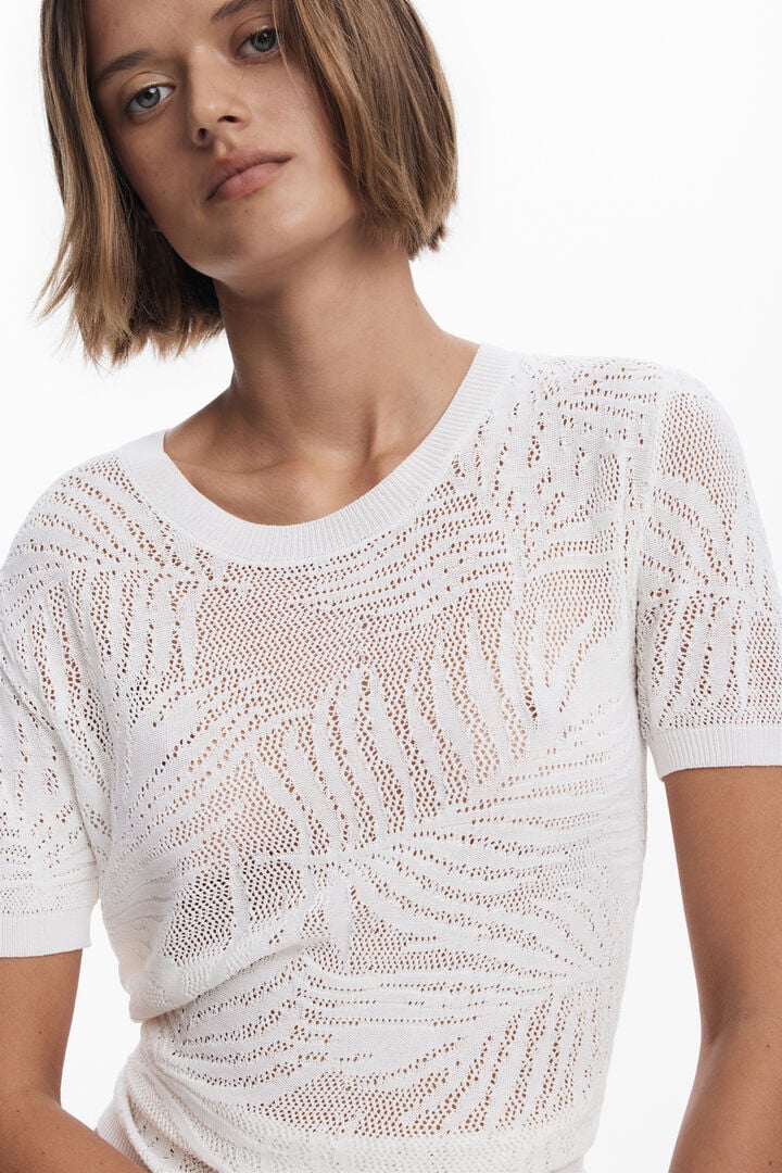 Camiseta tricot calados | Desigual