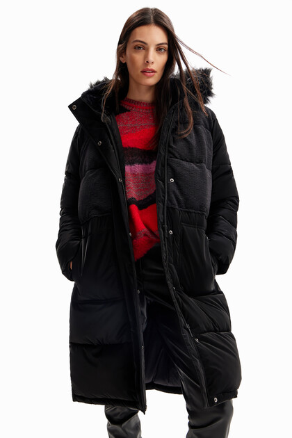 Patchwork padded coat