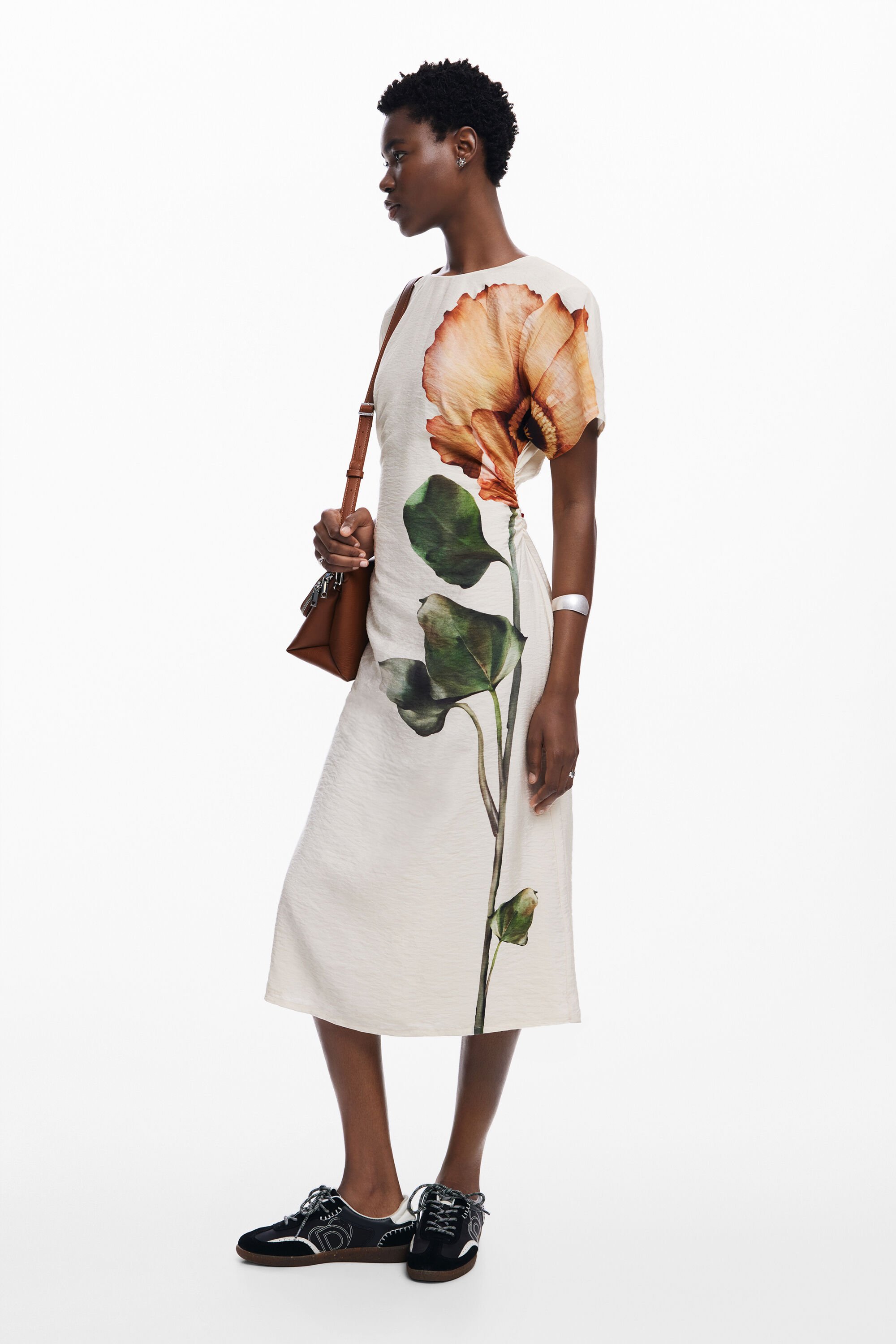 Desigual Women s Flower Dress Brown