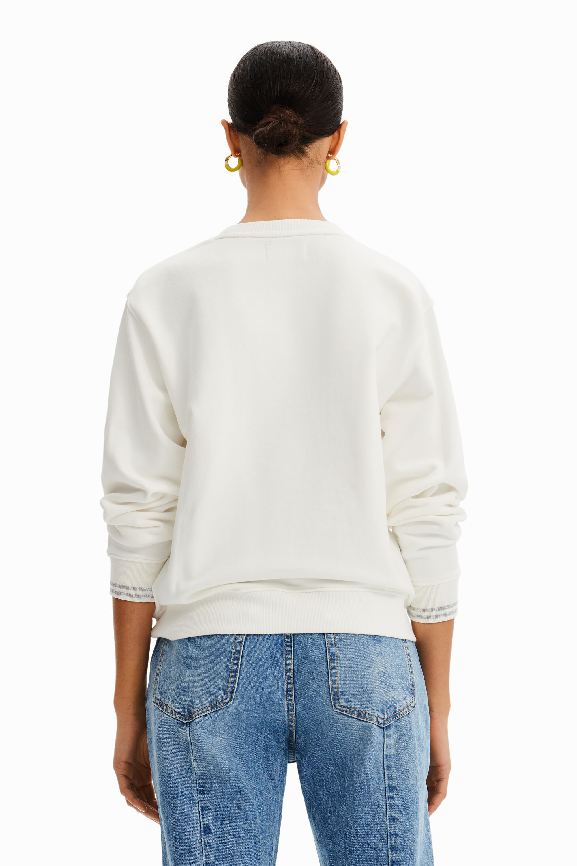 Shop Desigual Power Patch Sweatshirt In White