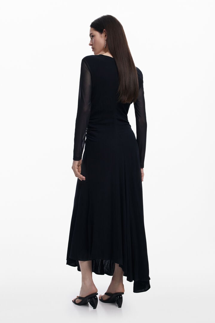 Asymmetric lily long dress | Desigual