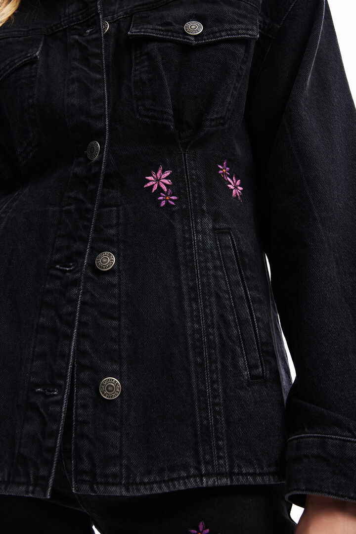 Floral denim trucker jacket | Desigual