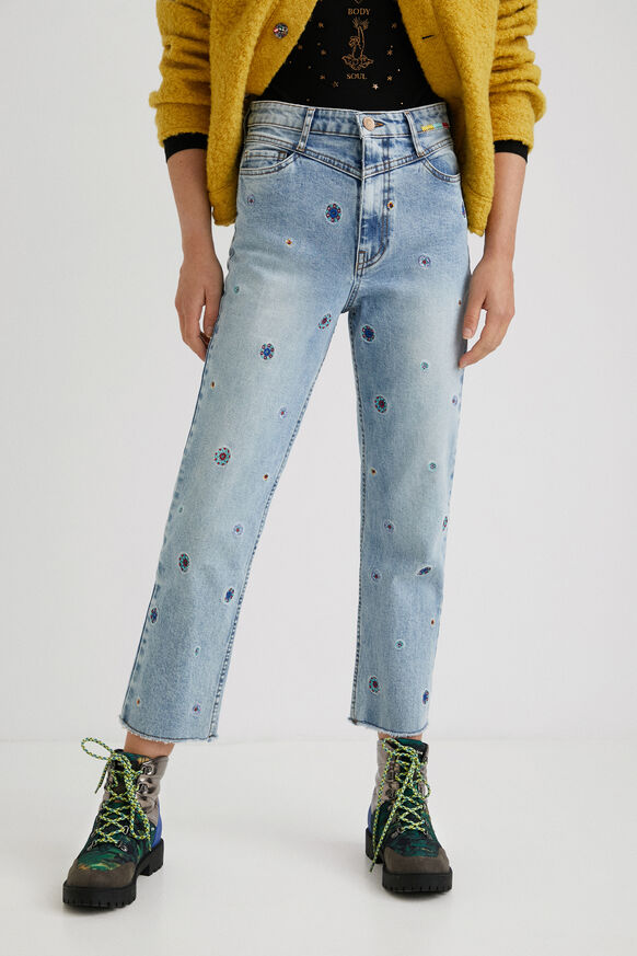 Straight ankle grazer jeans mandalas | Desigual