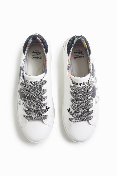 Synthetic leather sneakers glitter embellishments | Desigual