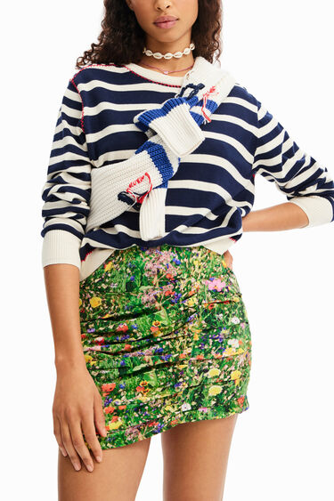Minifalda drapeada floral | Desigual