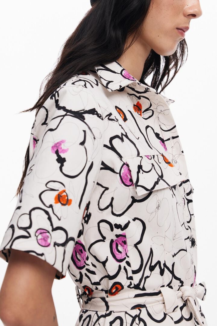 Sukienka z rysowanymi kwiatami | Desigual