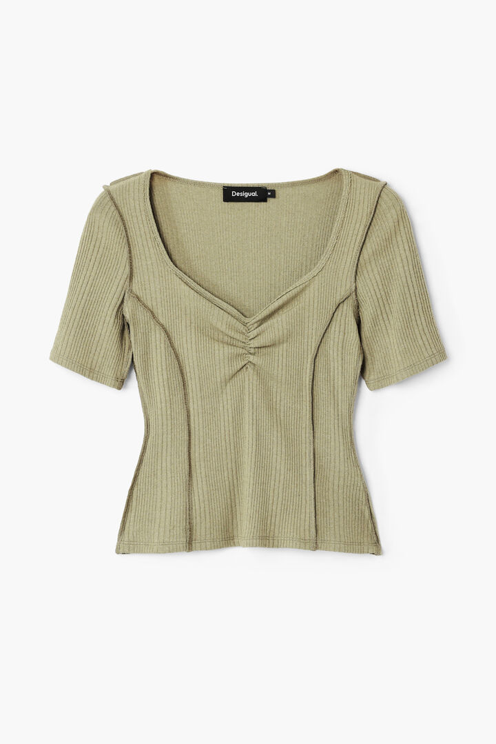 Ruched neckline T-shirt