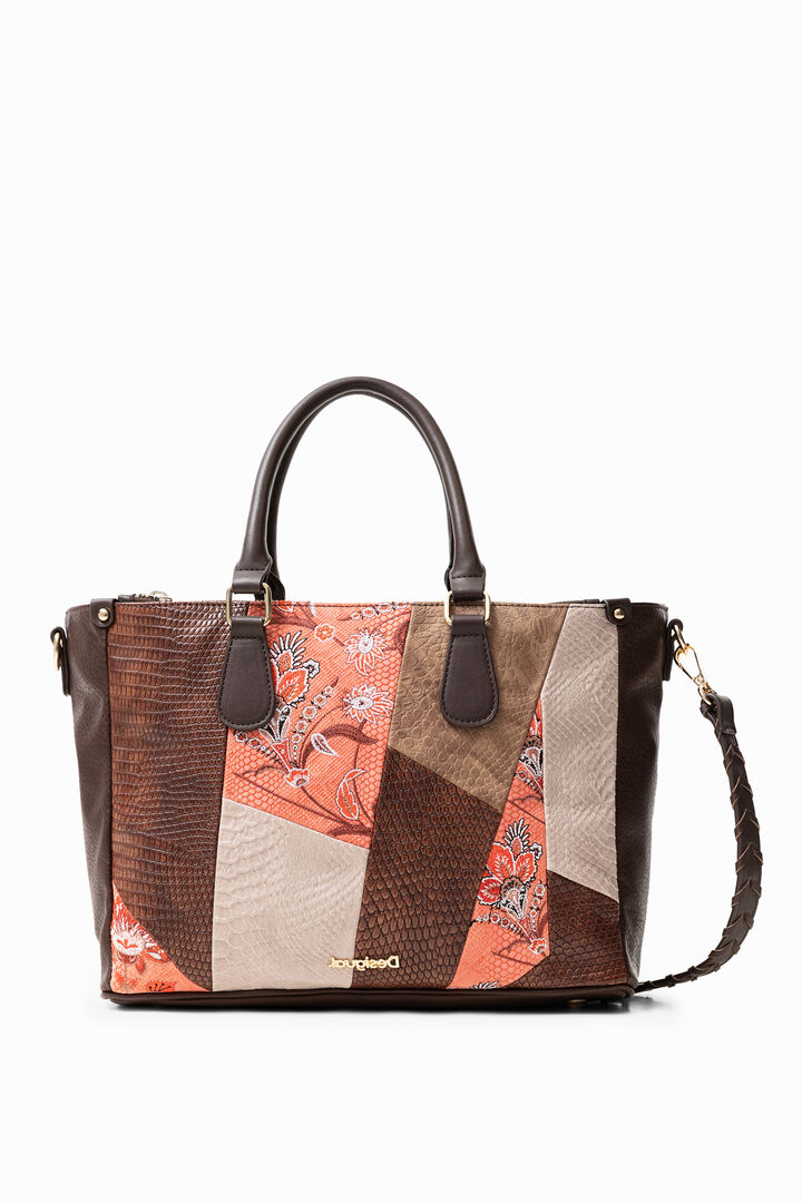 Bolso patch floral y reptil | Desigual