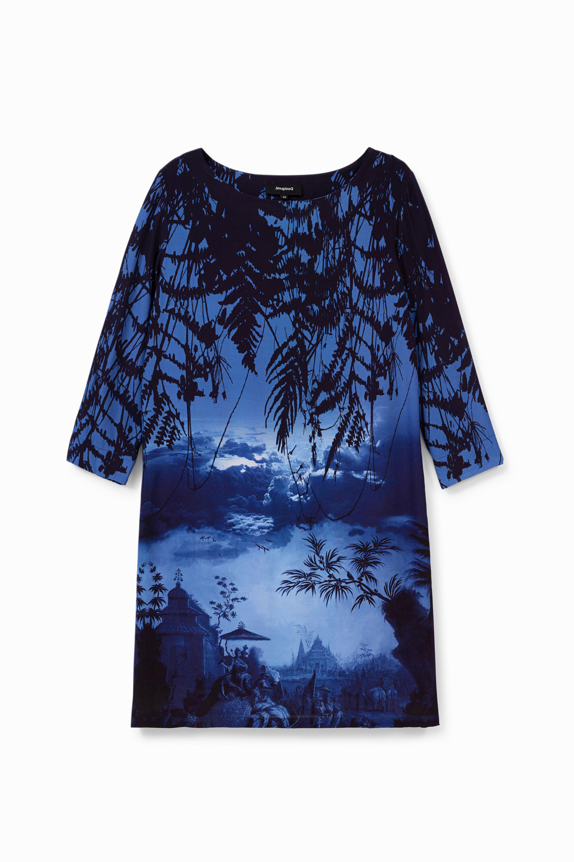 Shirt-Kleid mit orientalischer Landschaft