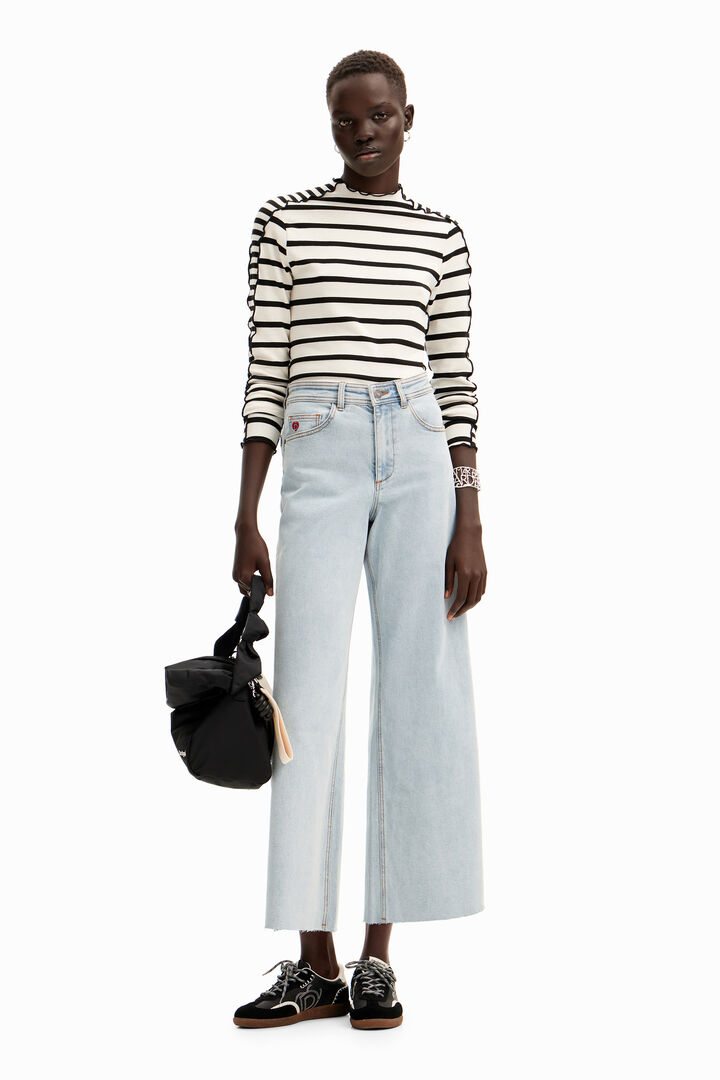 Cropped Culotte-Jeans