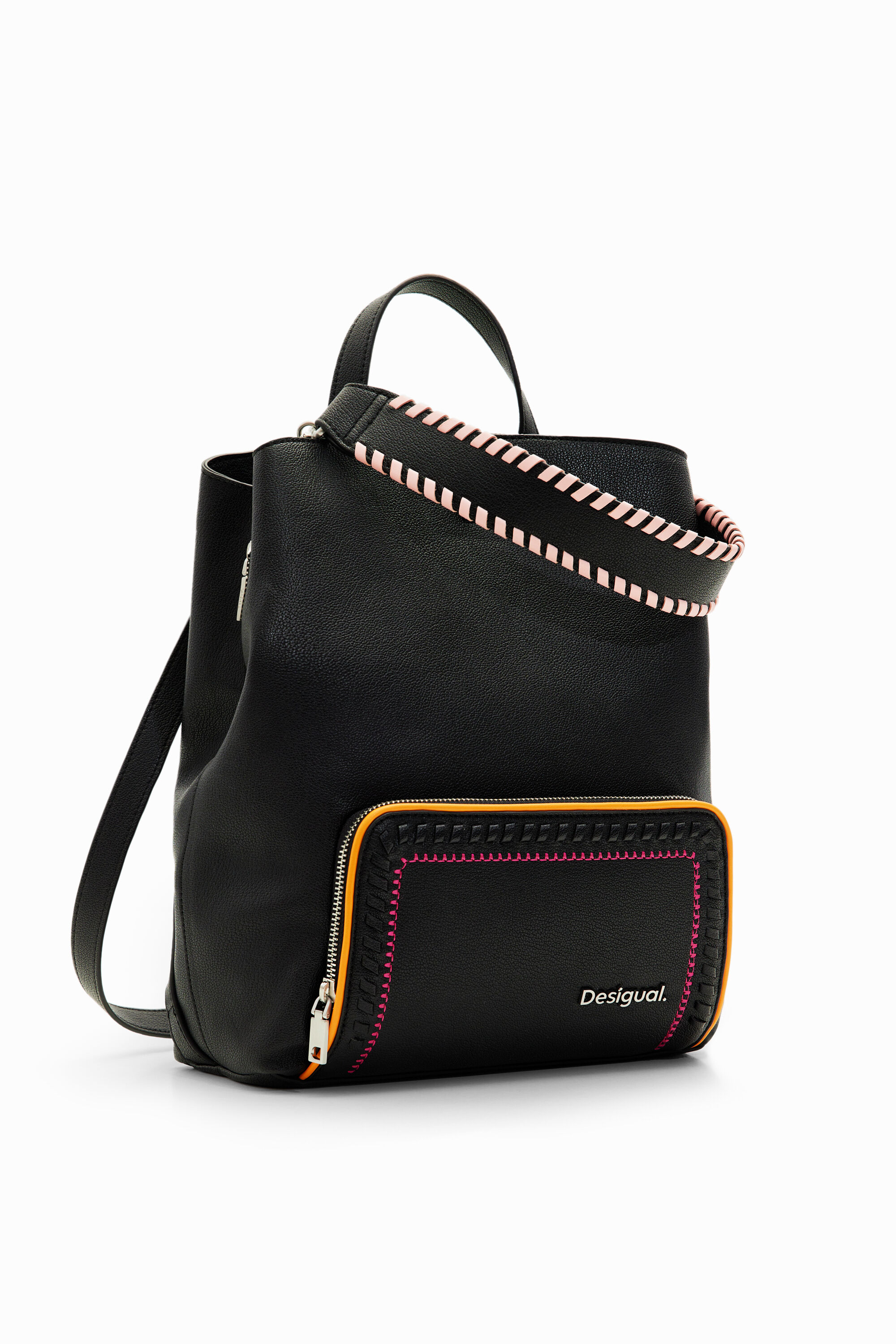 M multi-position embroidered backpack - BLACK - U