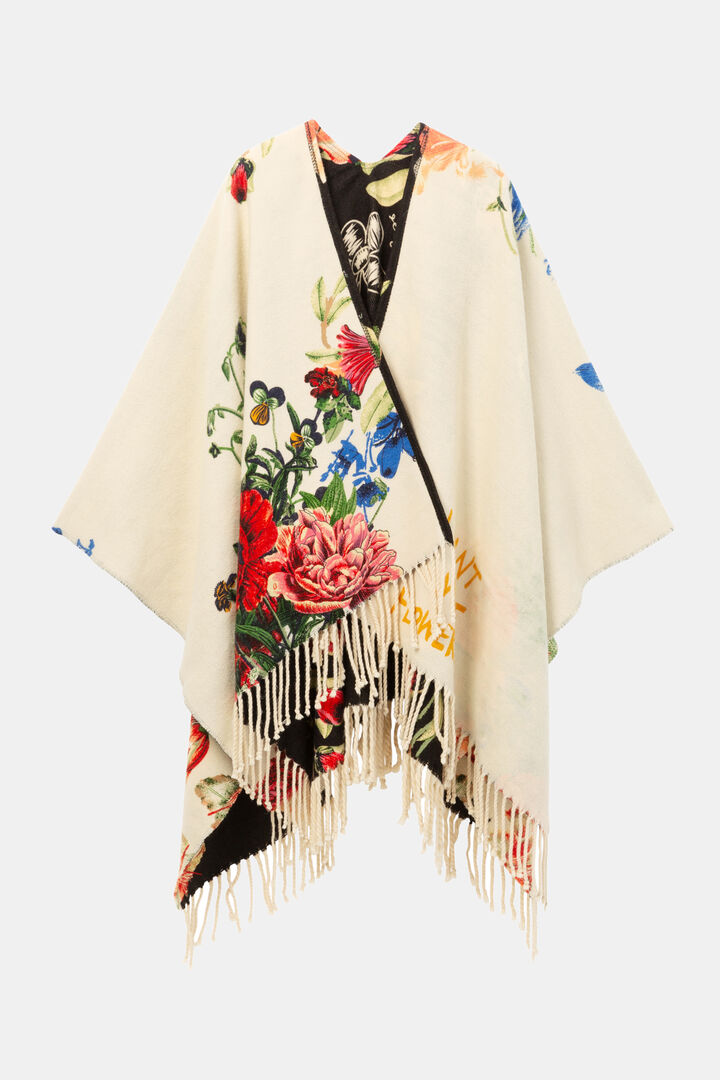 Reversible crossed poncho | Desigual