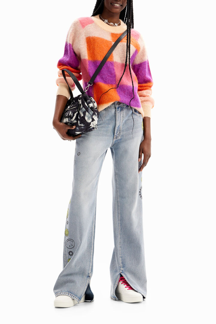 Check jacquard pullover | Desigual