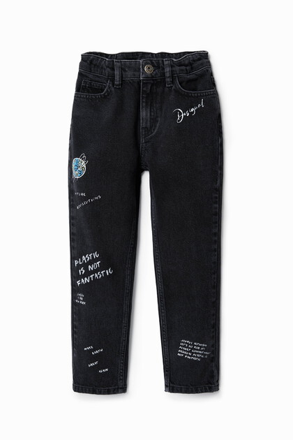 Handwritten text jeans