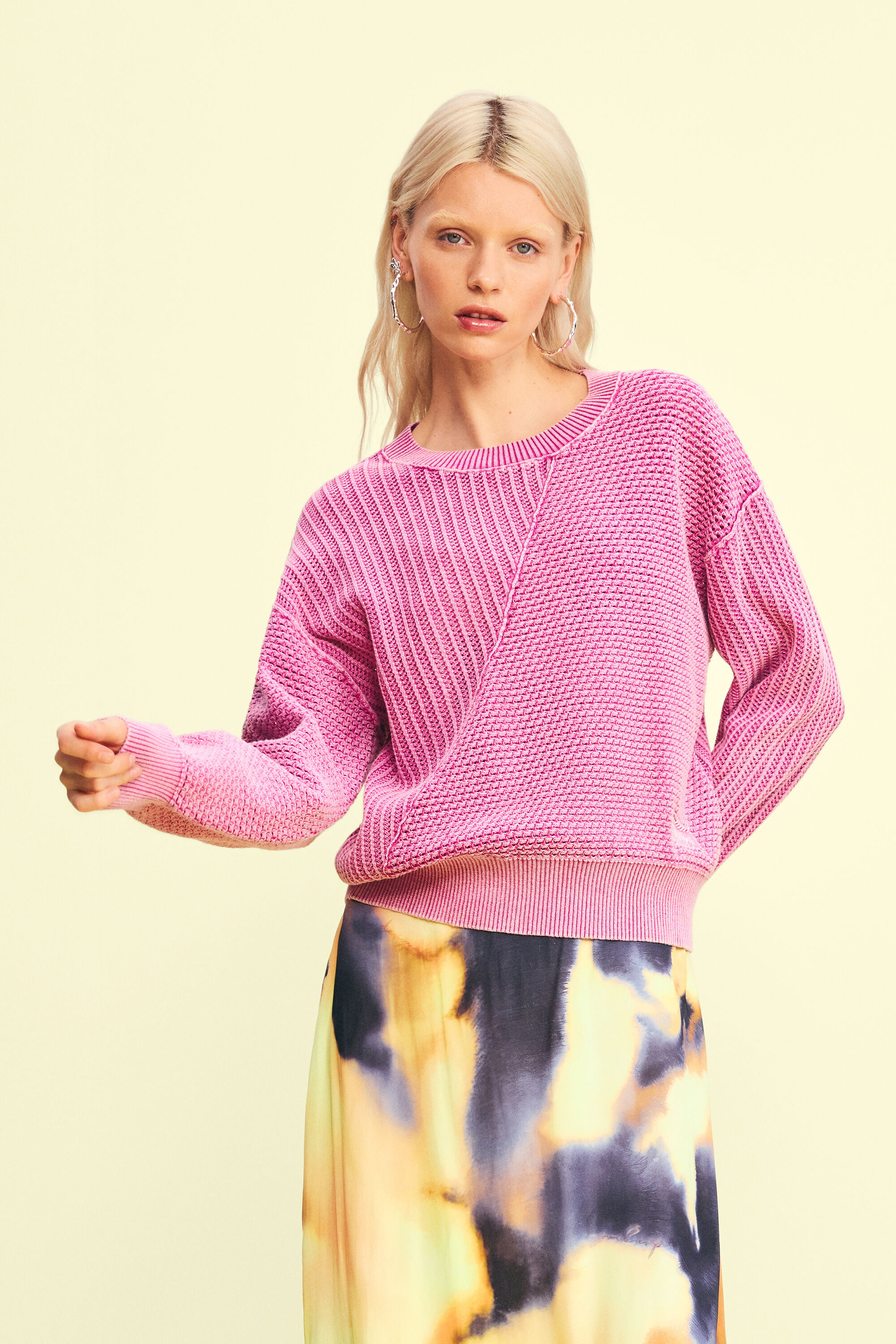 薄手のニットセーター バラ 女性用 I Desigual.com