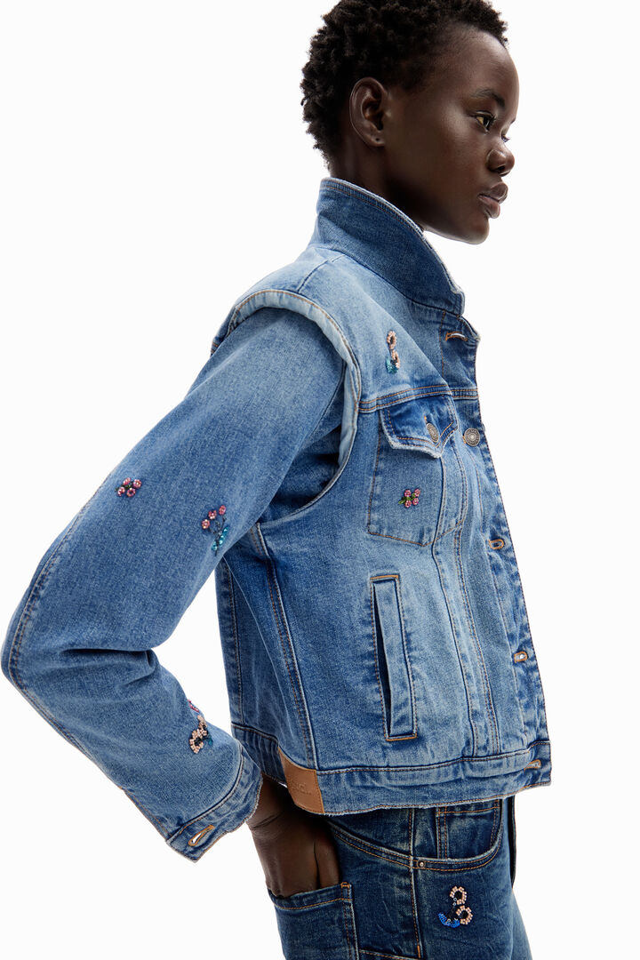 Floral denim trucker jacket | Desigual