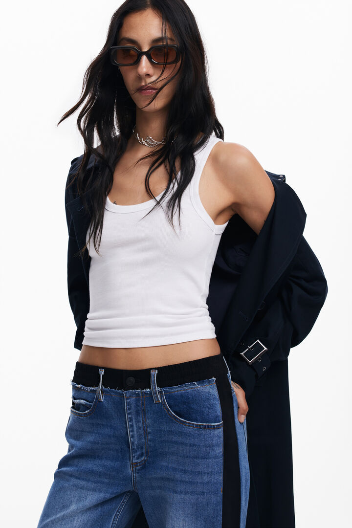 Combined denim pants | Desigual