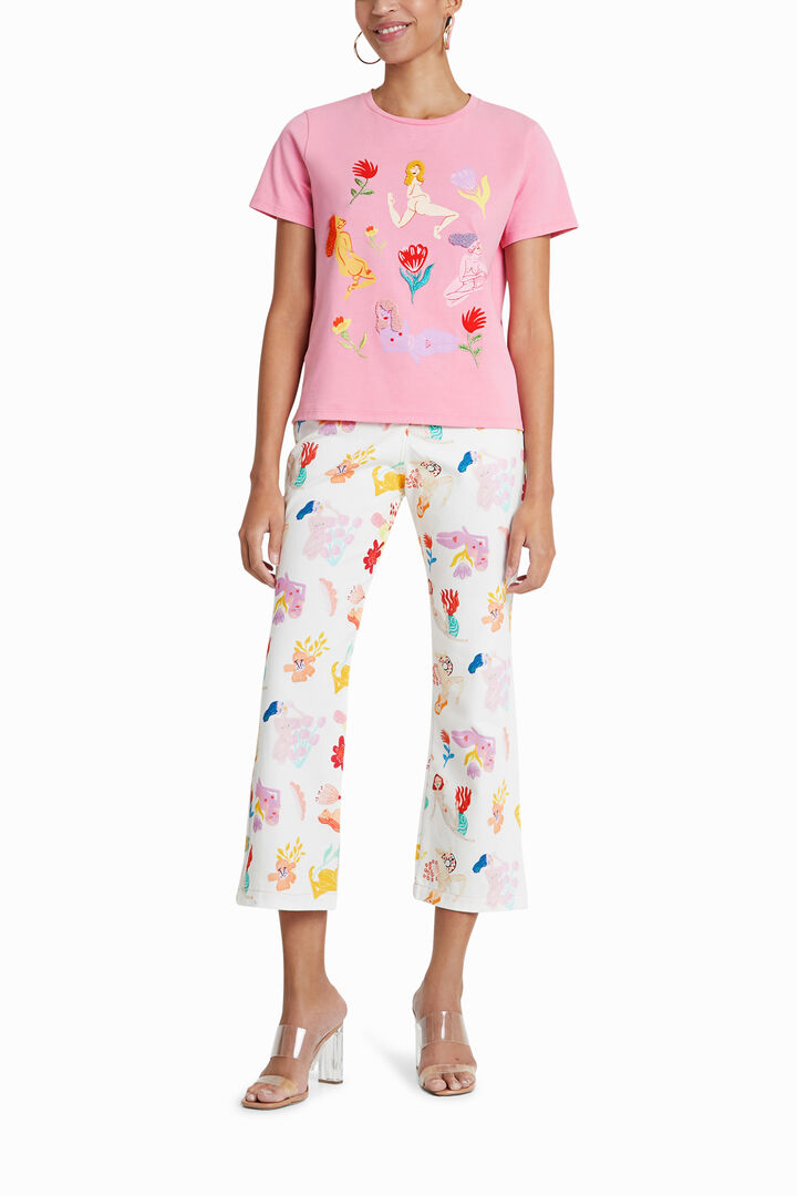 T-shirt organique à broderies de Miranda Makaroff | Desigual