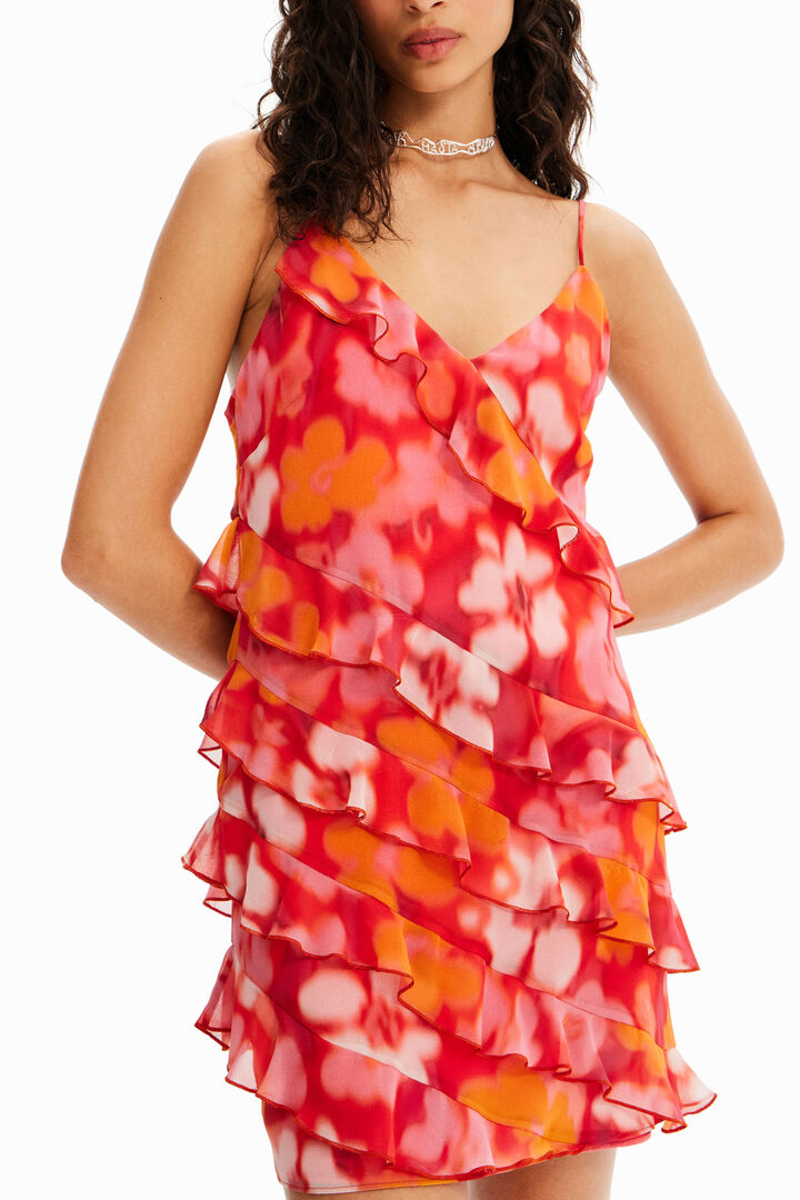 Short floral ruffle dress | Desigual